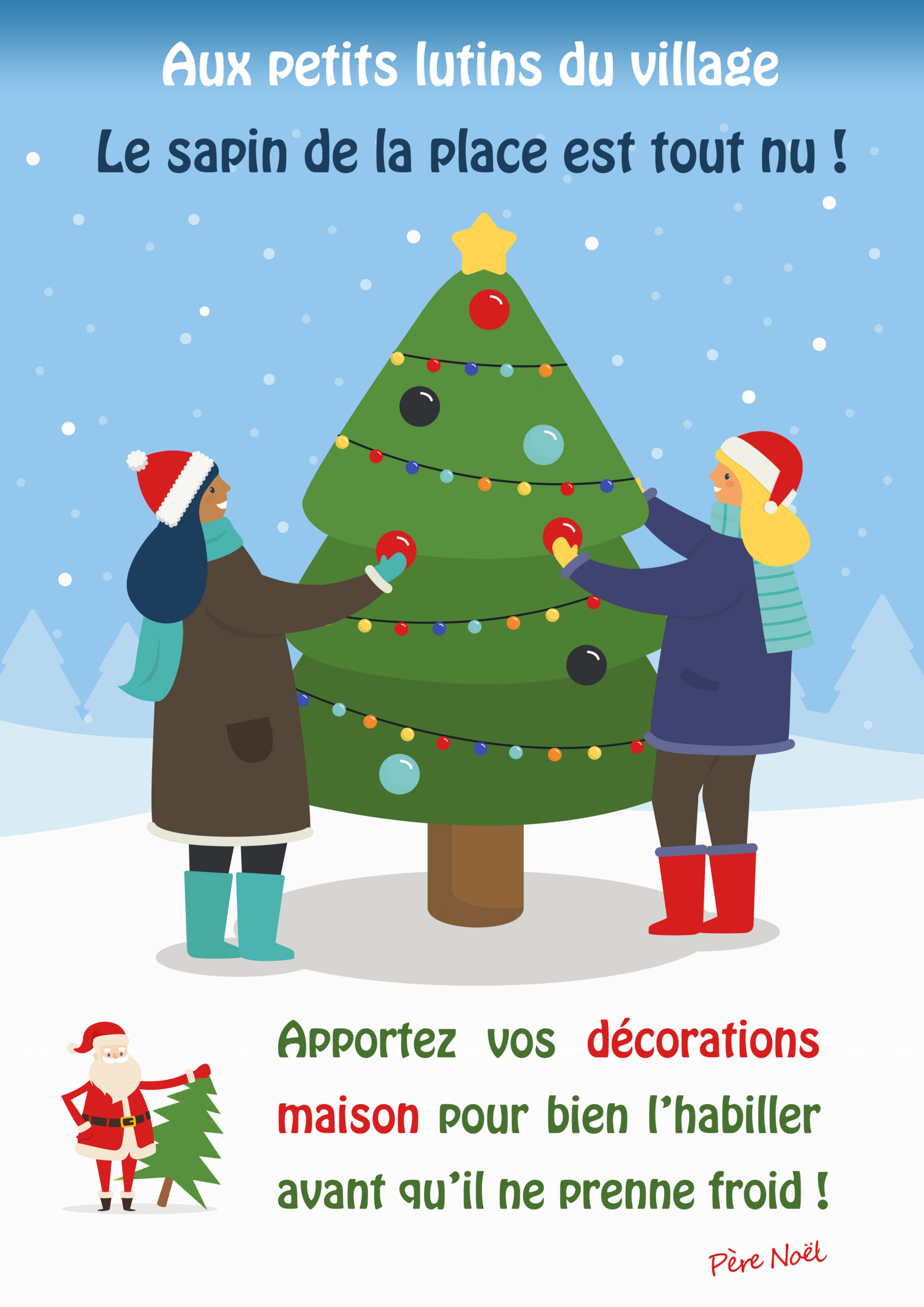 Le Sapin de la place attend ses décorations ! - Villers-Pol